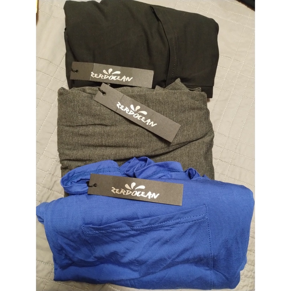 3-Piece Bundle-4XPlus Zerdocean Open Front Pockets Cardigans Blue, Black & Grey